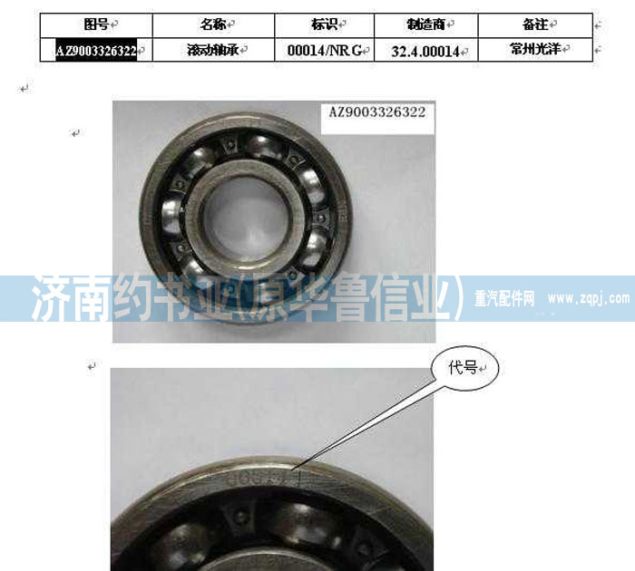 AZ9003326322,滾動(dòng)軸承63/22GB/T276,濟(jì)南約書(shū)亞汽車(chē)配件有限公司（原華魯信業(yè)）