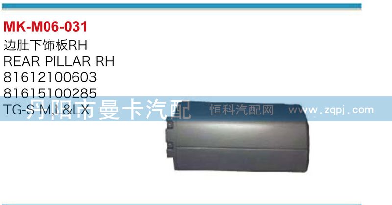 邊肚下飾板81612100603，81612100602/81612100603