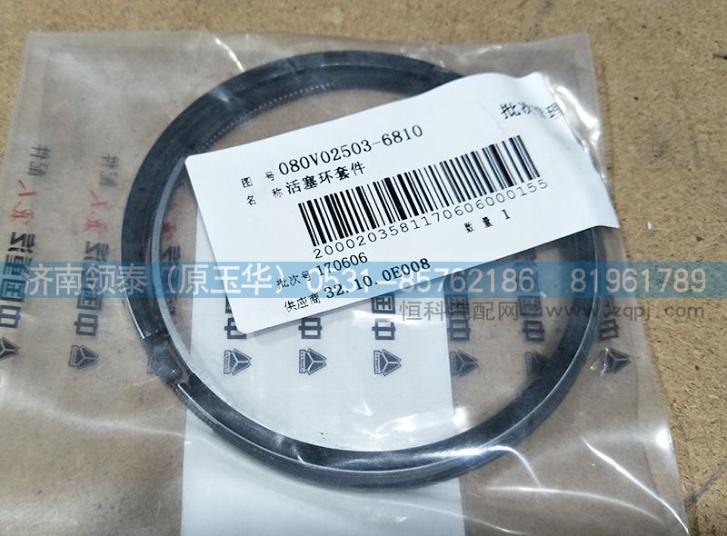 080V02503-6810,活塞環(huán)套件,濟南領(lǐng)泰（原玉華）汽車零部件有限公司