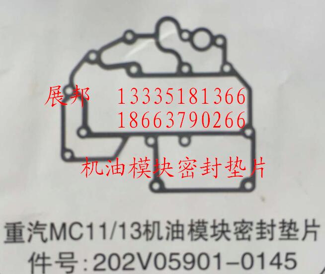 202V05901-0145,MC11/13機(jī)油模塊密封墊片,濟(jì)南冠澤卡車配件營銷中心