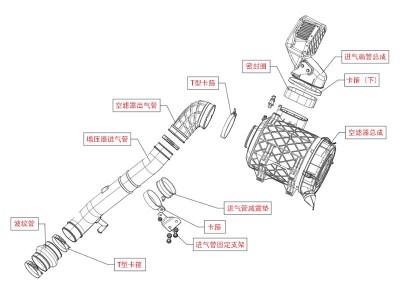 L5000,The intake system of the L5000 model,濟(jì)南向前汽車(chē)配件有限公司