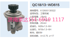 QC18/13-WD615,動力轉(zhuǎn)向齒輪泵,濟(jì)南泉達(dá)汽配有限公司