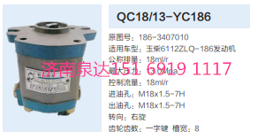 QC18/13-YC186,動力轉(zhuǎn)向齒輪泵,濟南泉達汽配有限公司