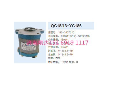 QC18/13-YC186,動力轉(zhuǎn)向齒輪泵,濟南泉達汽配有限公司