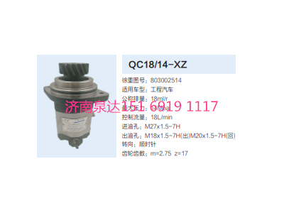 803002514,動力轉(zhuǎn)向齒輪泵,濟(jì)南泉達(dá)汽配有限公司