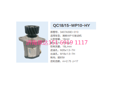 QC18/15-WP10-HY,動力轉向齒輪泵,濟南泉達汽配有限公司
