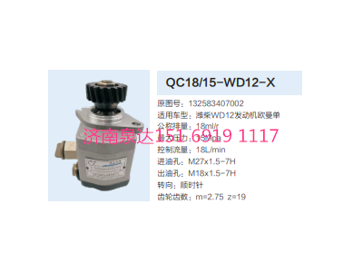 QC18/15-WD12-X,動力轉(zhuǎn)向齒輪泵,濟(jì)南泉達(dá)汽配有限公司