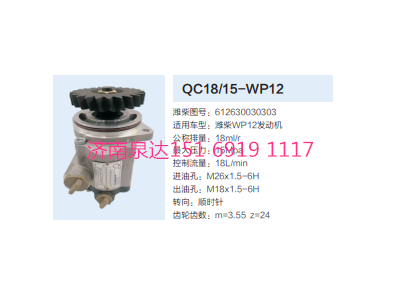 QC18/15-WP12,動力轉(zhuǎn)向齒輪泵,濟(jì)南泉達(dá)汽配有限公司