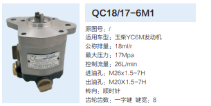QC18/17-6M1,動力轉(zhuǎn)向齒輪泵,濟南泉達(dá)汽配有限公司