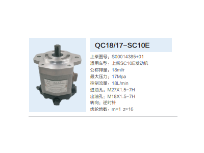 QC18/17-SC10E,動力轉(zhuǎn)向齒輪泵,濟(jì)南泉達(dá)汽配有限公司
