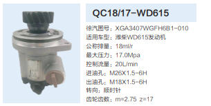 徐工濰柴WD615發(fā)動(dòng)機(jī)轉(zhuǎn)向泵助力泵齒輪泵液壓油泵/XGA3407WGFH6B1-010