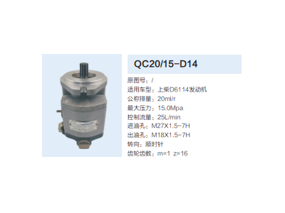 QC20/15-D14,動(dòng)力轉(zhuǎn)向齒輪泵,濟(jì)南泉達(dá)汽配有限公司