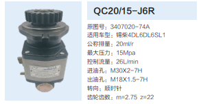 QC20/15-J6R,動(dòng)力轉(zhuǎn)向齒輪泵,濟(jì)南泉達(dá)汽配有限公司