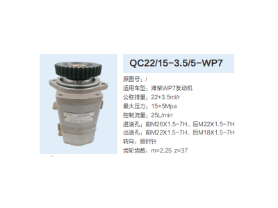 QC22/15-3.5/5-WP7,齒輪泵,濟南泉達汽配有限公司