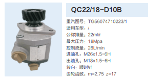QC22/18-D10B,轉向助力泵,濟南泉達汽配有限公司