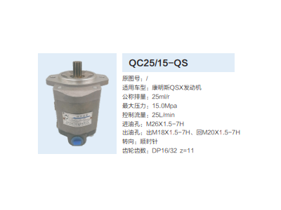 QC25/15-QS,轉(zhuǎn)向助力泵,濟(jì)南泉達(dá)汽配有限公司