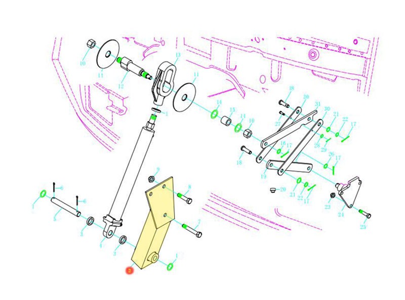 2190-5002020  軸座托架總成,Axle seat bracket assembly,濟(jì)南向前汽車配件有限公司