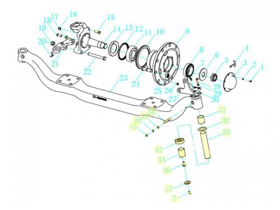 XLB-55T-A 5.5噸轉(zhuǎn)向節(jié)修理包-改進(jìn)型,5.5T Steering knuckle repair Kit - Improved,濟(jì)南向前汽車(chē)配件有限公司