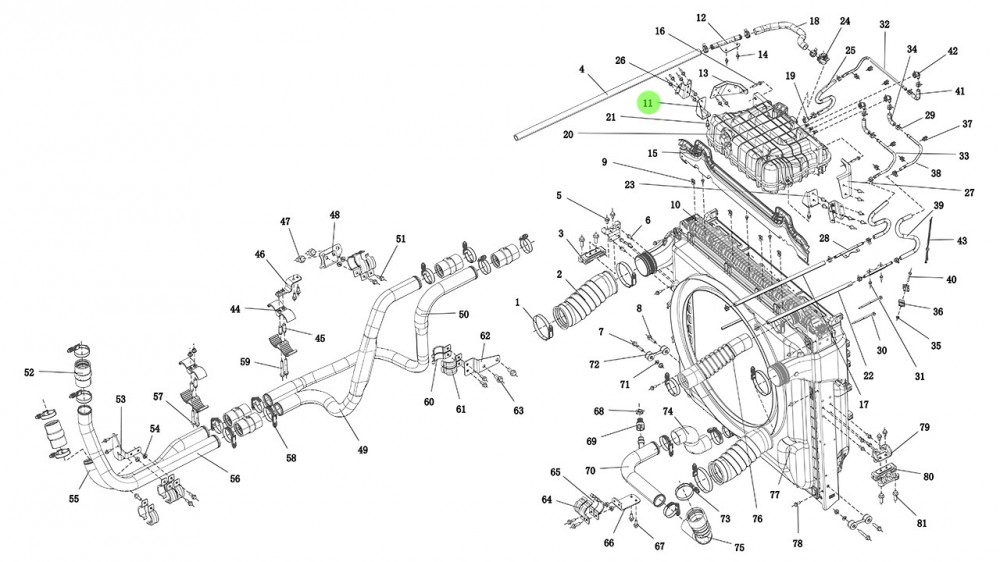 DZ9X259538031  膨脹水箱支架（后左）,Expansion tank support (back left),濟(jì)南向前汽車配件有限公司