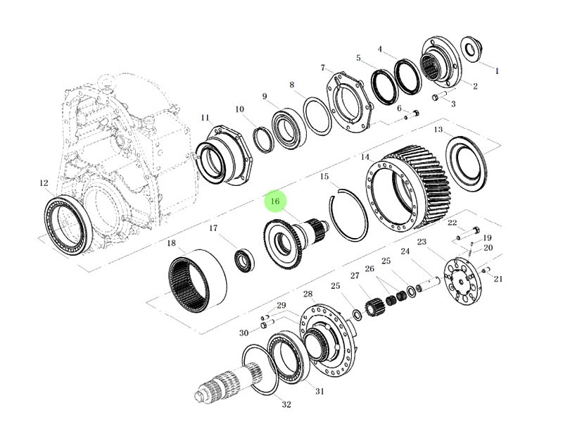 3086000796  后輸入軸,Rear input shaft,濟南向前汽車配件有限公司