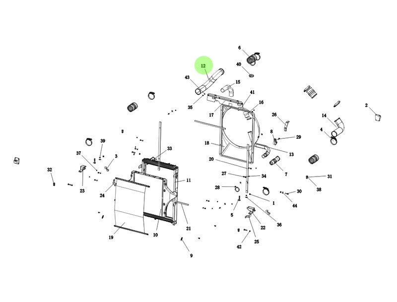陜汽重卡SHACMAN 動力冷卻系統(tǒng)中冷器進(jìn)氣管/DZ96259535022  中冷器進(jìn)氣管