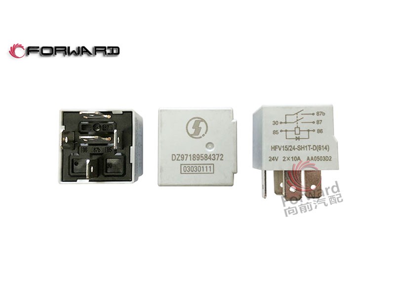 DZ97189584372  繼電器（10A×2）,Relay (10A×2),濟(jì)南向前汽車(chē)配件有限公司