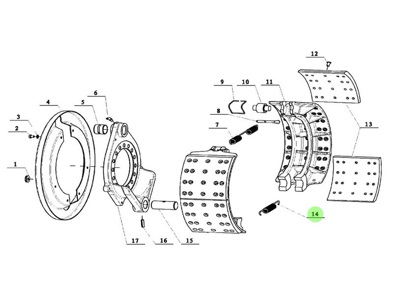 DZ9112440531 下回位彈簧,Lower return spring,濟(jì)南向前汽車配件有限公司