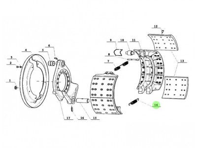 DZ9112440531 下回位彈簧,Lower return spring,濟(jì)南向前汽車配件有限公司