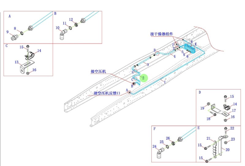 H435610206KA0 空壓機鋼管總成,Air compressor steel pipe assembly,濟南向前汽車配件有限公司