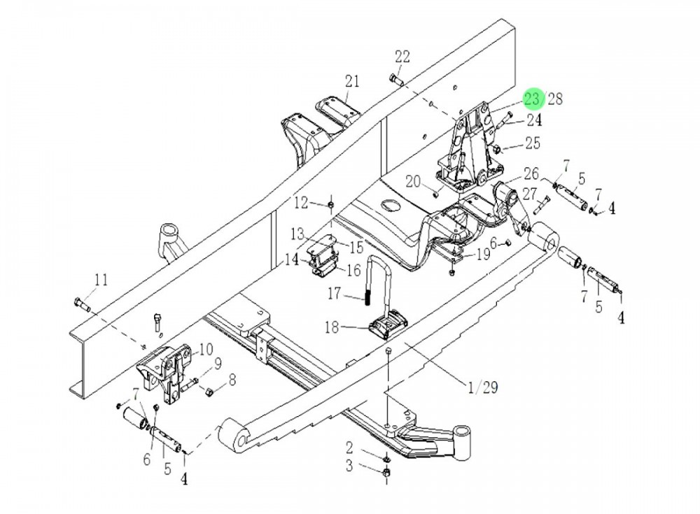 WG9925520202 前簧右后支架,Front spring right rear bracket,濟南向前汽車配件有限公司