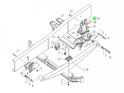 WG9925520202 前簧右后支架,Front spring right rear bracket,濟南向前汽車配件有限公司