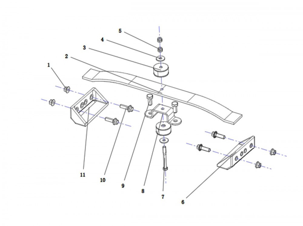 DZ96259590072 板簧橫梁,Leaf spring crossbeam,濟(jì)南向前汽車配件有限公司