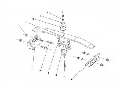 DZ96259590072 板簧橫梁,Leaf spring crossbeam,濟(jì)南向前汽車配件有限公司
