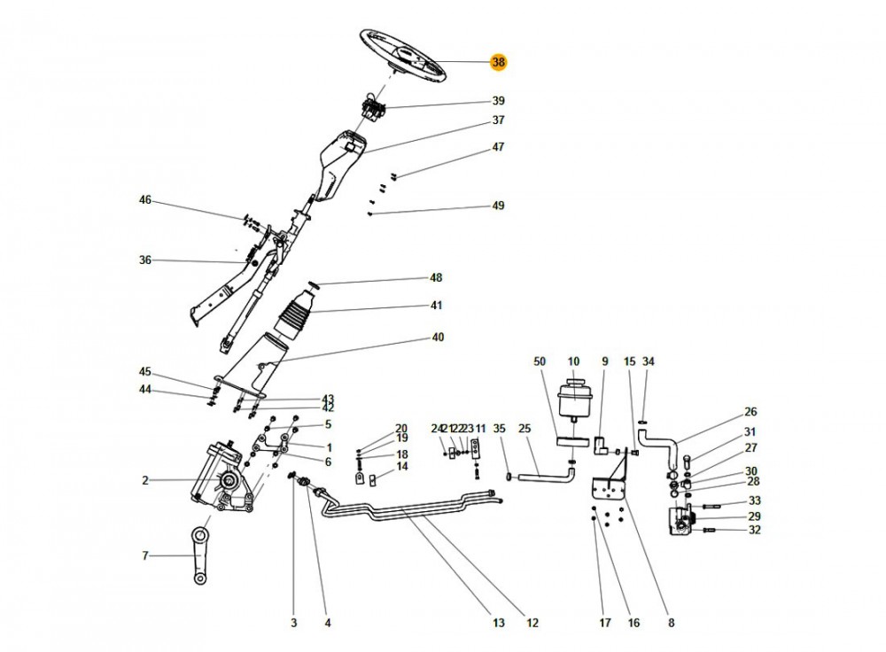 LG9704470060 方向盤總成,Steering wheel assembly,濟南向前汽車配件有限公司
