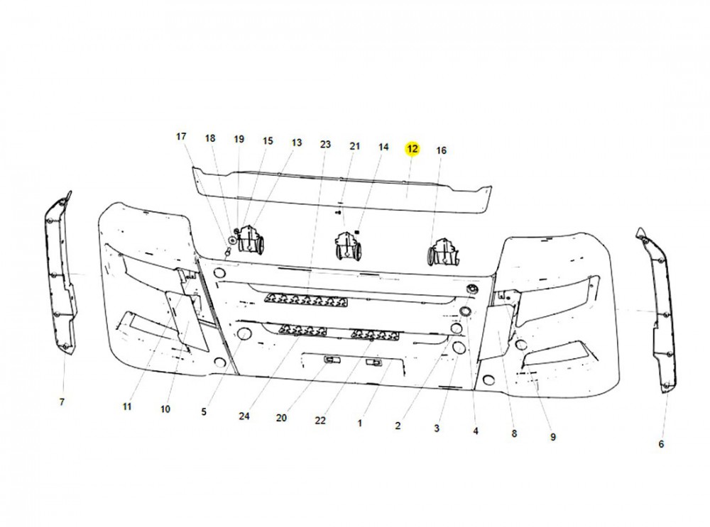 SINOTRUK SITRAK C7H 底盤保險杠系統(tǒng) 712W41685-0062 新寬體翻轉(zhuǎn)軸裝飾板/712W41685-0062 新寬體翻轉(zhuǎn)軸裝飾板