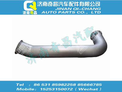 wg9725543314,王牌配件 王牌排氣管（帶溫度傳感器座）,濟南奇昌汽車配件有限公司