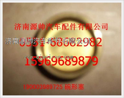 190003989725,重汽豪沃碗形塞片黃銅190003989725,濟(jì)南源帥汽車配件有限公司