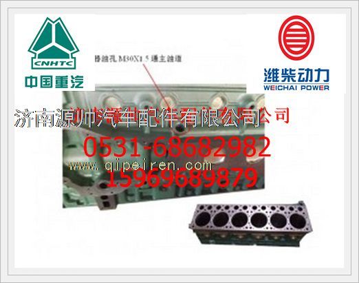 61500010393,濰柴國Ⅱ氣缸體總成61500010393,濟(jì)南源帥汽車配件有限公司